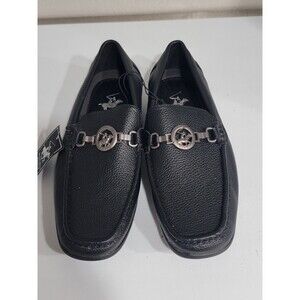 Beverly Hills Polo Club Men’s Black Loafers with Gray Stripe Accent Size 8.5 Beverly Hills Polo Club Edwin Men main image 4